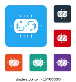 White Hockey table icon isolated on white background. Set icons in color square buttons. Vector Illustration