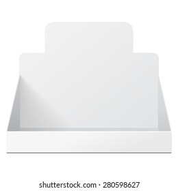 Caja Portátil Póquer En Blanco Cartón Póquer En Blanco Vacío Muestra Los Productos En Fondo Blanco Aislados. Listo Para Su Diseño. Embalaje del producto. Vector EPS10 