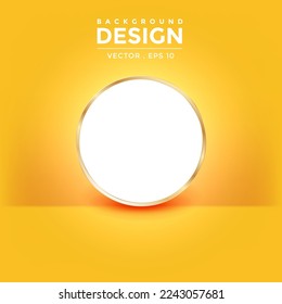 White hole in center of circle with yellow background vector design