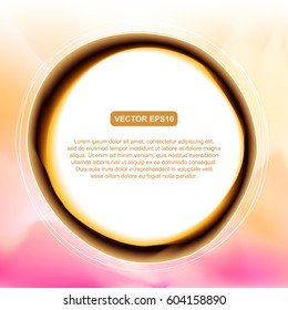white hole circle on abstract yellow pink rosa background vector illustration