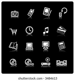 white home electronics icons