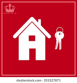 White Home icon with Key icon