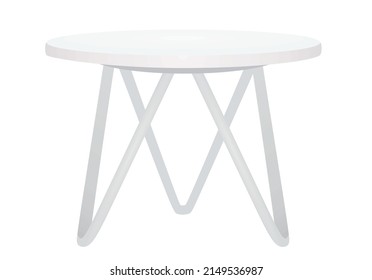 White home or outdoor table. vector illustration