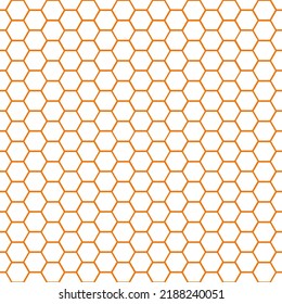 White honeycomb seamless pattern with orange background.