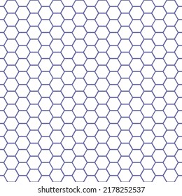 White Honeycomb Seamless Pattern With Very Peri Color Background.