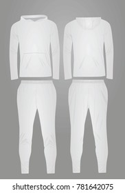 White hooded tracksuit. vector illustration