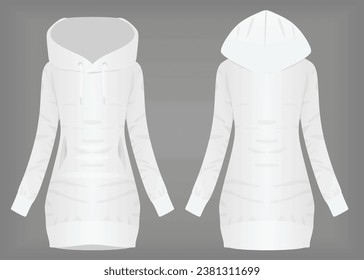 White hoodie dress. vector illustration
