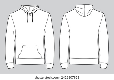 White Hoodie with front and back views 