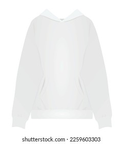 White hoodie front. vector illustration
