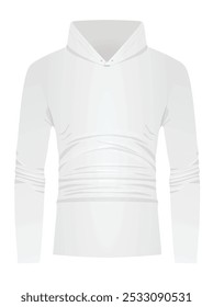 White hoodie front view. vector illustration