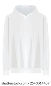 White hoodie front view. vector illustration