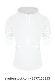 White hoodie front view. vector illustration