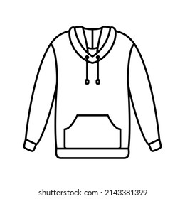 white hoodie icon, hoodie vector editable file, outline style
