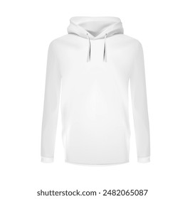 White hoodie on a white background. Vector illustration