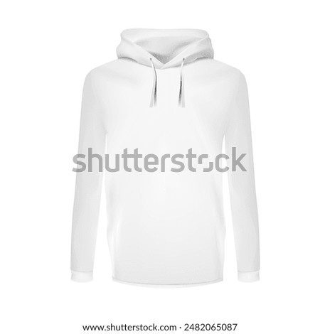 White hoodie on a white background. Vector illustration
