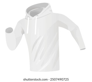 White hoodie side view. vector illustration