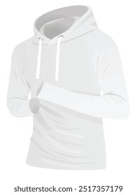 White hoodie side view. vector illustration