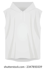 White hoodie top tank. vector illustration