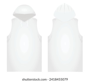 White hoodie top tank. vector illustration