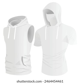 White hoodie top tank. vector illustration