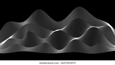 White Horizon Geography Abstract wave element background. Vector illustration.