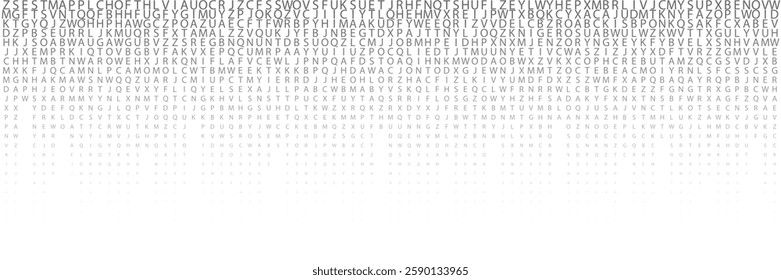 white Horizontal background with vertical letters halftone. Modern Block Square Digital Data Background. Vector graphics