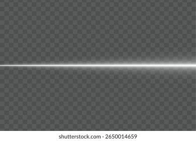 White horizontal glowing neon light stripe laser beam with color spectrum energy wave gradient effect and vibrant abstract background with transparent line lighting art design