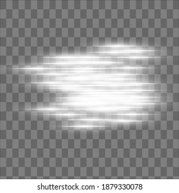 White horizontal lens flares pack. Laser beams, horizontal light rays.Beautiful light flares.
