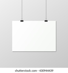 Blank White Canvas Hanging On White Stock Vector (Royalty Free) 379517281