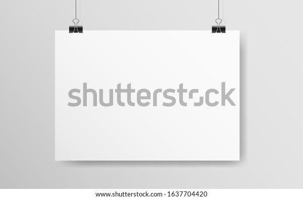 Download White Horizontal Poster Mockup Empty A4 Stock Vector Royalty Free 1637704420