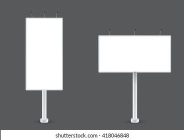 White horizontal vertical Billboard realistic Mockup