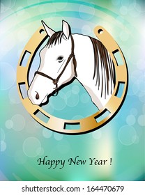 white horse christmas background