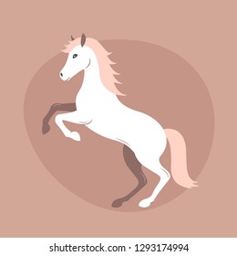 white horse, hand - drawn vector illustration.