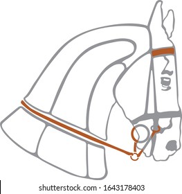 White Horse Head Logo EPS