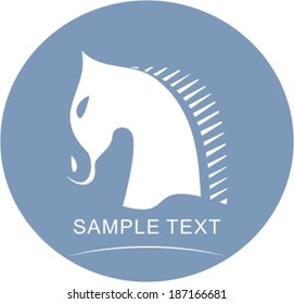 White horse head- vector symbol