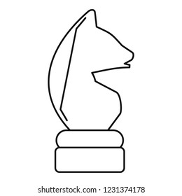 White horse icon. Outline white horse vector icon for web design isolated on white background
