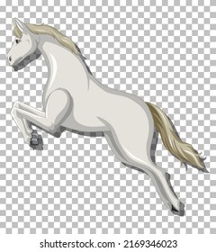 White horse on grid background illustration