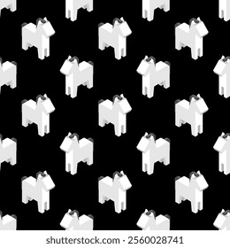 White horse pattern seamless. equine background