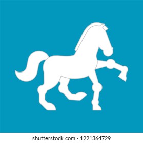 White horse sign icon. Steed symbol. Cartoon animal vector