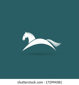 White horse symbol - vector illustration