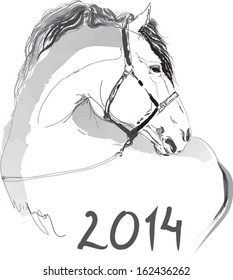 White horse, symbol of year