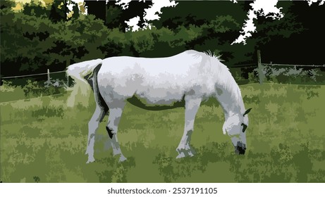 Arte de diseño de Vector de caballo blanco