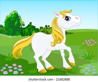 White Horse. Vector illustration