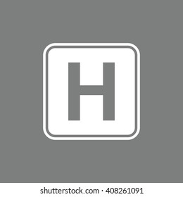 White Hospital Sign Vector Icon Gray Stock Vector (Royalty Free ...