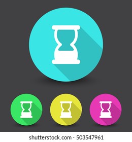 White Hourglass icon in different colors set