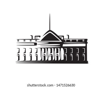 White House of America Building Silhouette