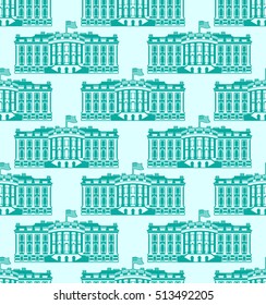 White House America seamless pattern. US President Residence. Government building USA ornament. Political American symbol texture. Main attraction washington dc
