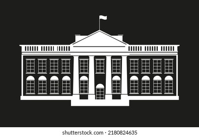 White house. Antique monumental building for meeting of members of ruling congress and vector president