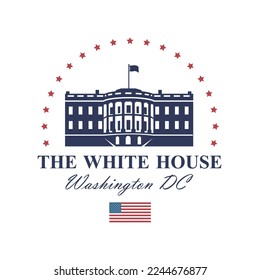 white house building icon in Washington DC isolated on white background