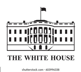 White house building icon in Washington DC. Vector illustration